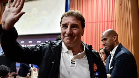 Bogotá. Mayo 14 de 2026. El director técnico de la Selección Colombia Néstor Lorenzo ofreció una atención a medios de comunicación en la que entregó detalles sobre la lista preliminar de 55 jugadores convocables de cara a los próximos compromisos del combinado nacional.(Colprensa - Cristian Bayona).
