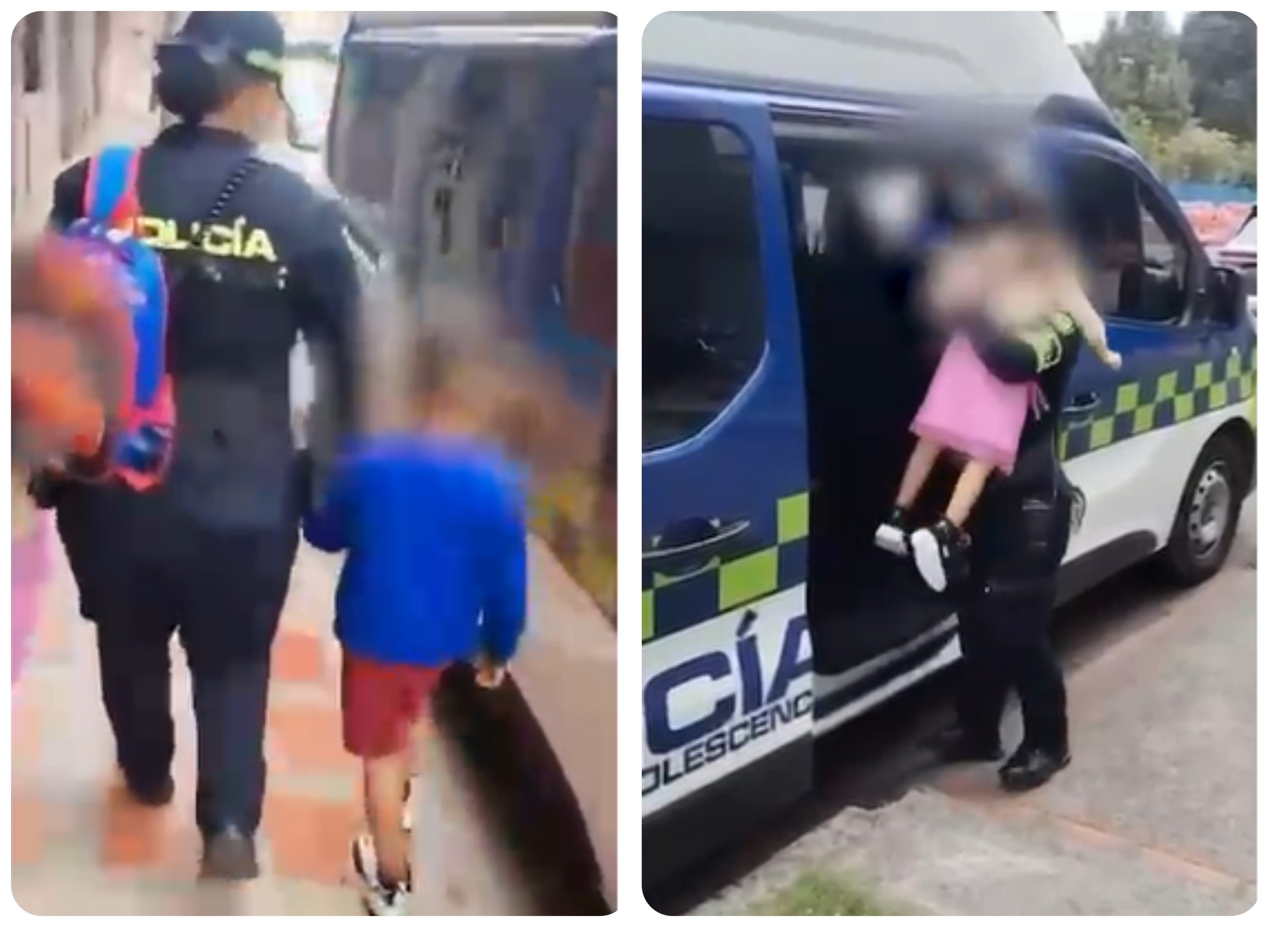 Policía rescata a dos niños de 2 y 5 años abandonados en el barrio La Fragua.