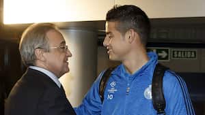 Florentino Pérez y James en el Real Madrid.