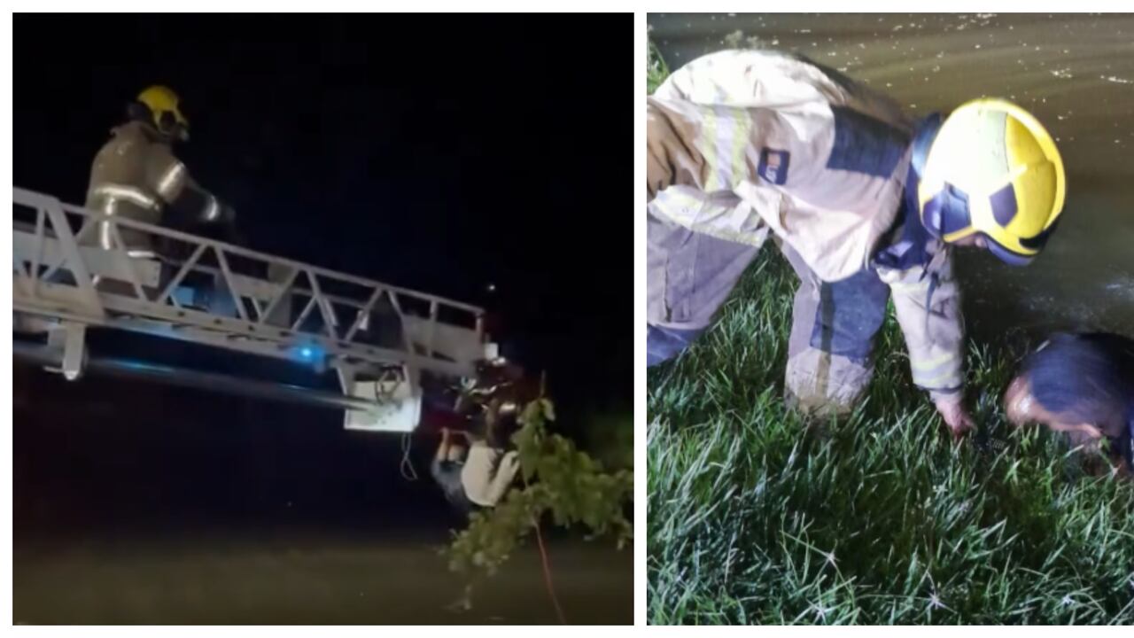 Rescatan a dos personas en el Lago de la Babilla, en Cali.