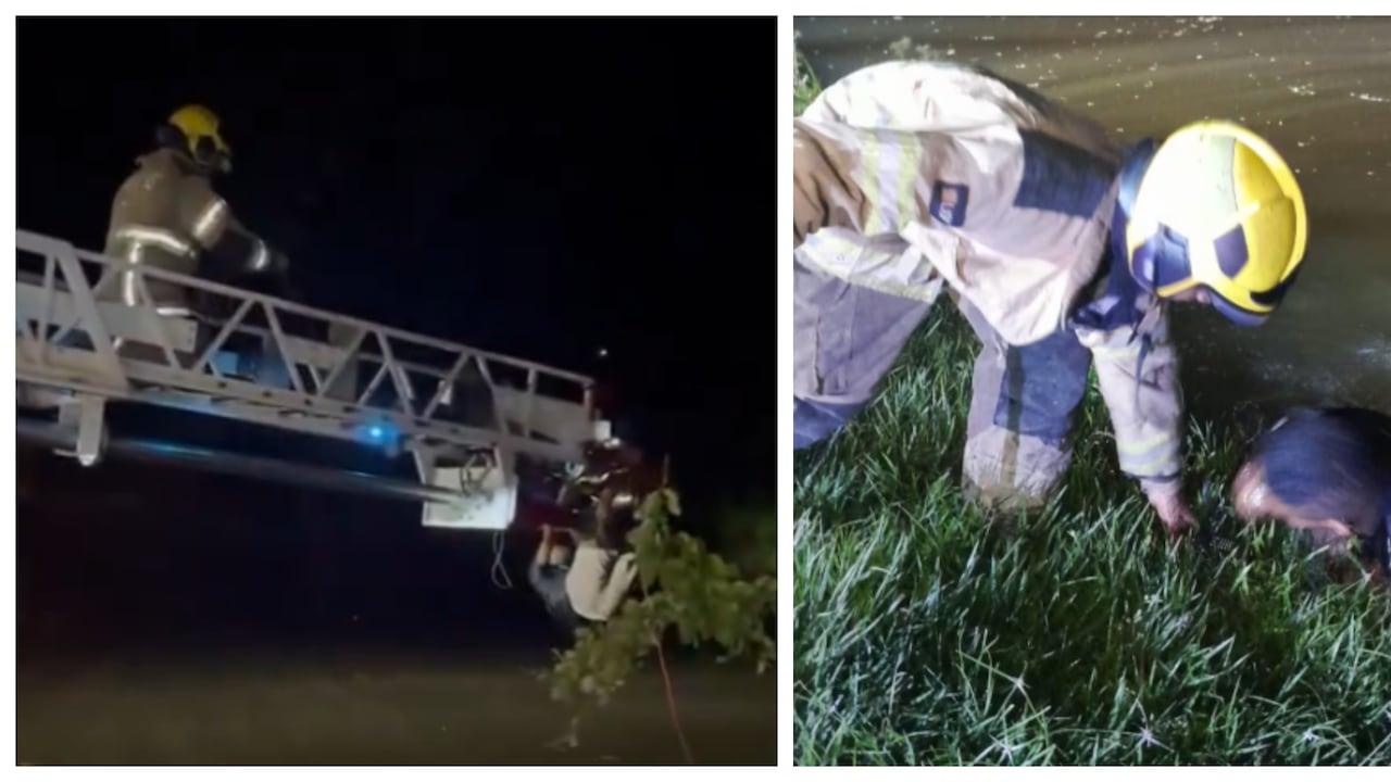 Rescatan a dos personas en el Lago de la Babilla, en Cali.