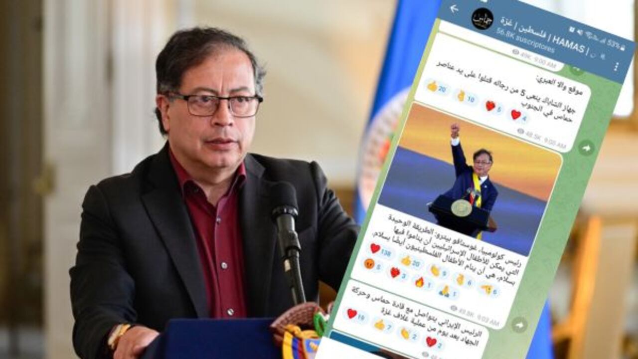 El grupo terrorista Hamás citó al presidente Gustavo Petro en su cuenta de Telegram.