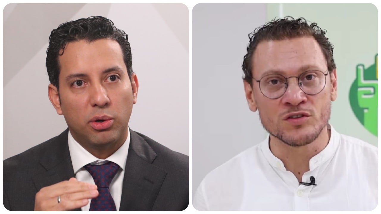 El expresidente de la Cámara de Representantes Julián López y el exalcalde de Jamundí Andrés Felipe Ramírez.