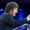 El presidente de Argentina, Javier Milei, habla durante la Conferencia de Acción Política Conservadora, CPAC 2024, en National Harbor, en Oxon Hill, Maryland, el sábado 24 de febrero de 2024.