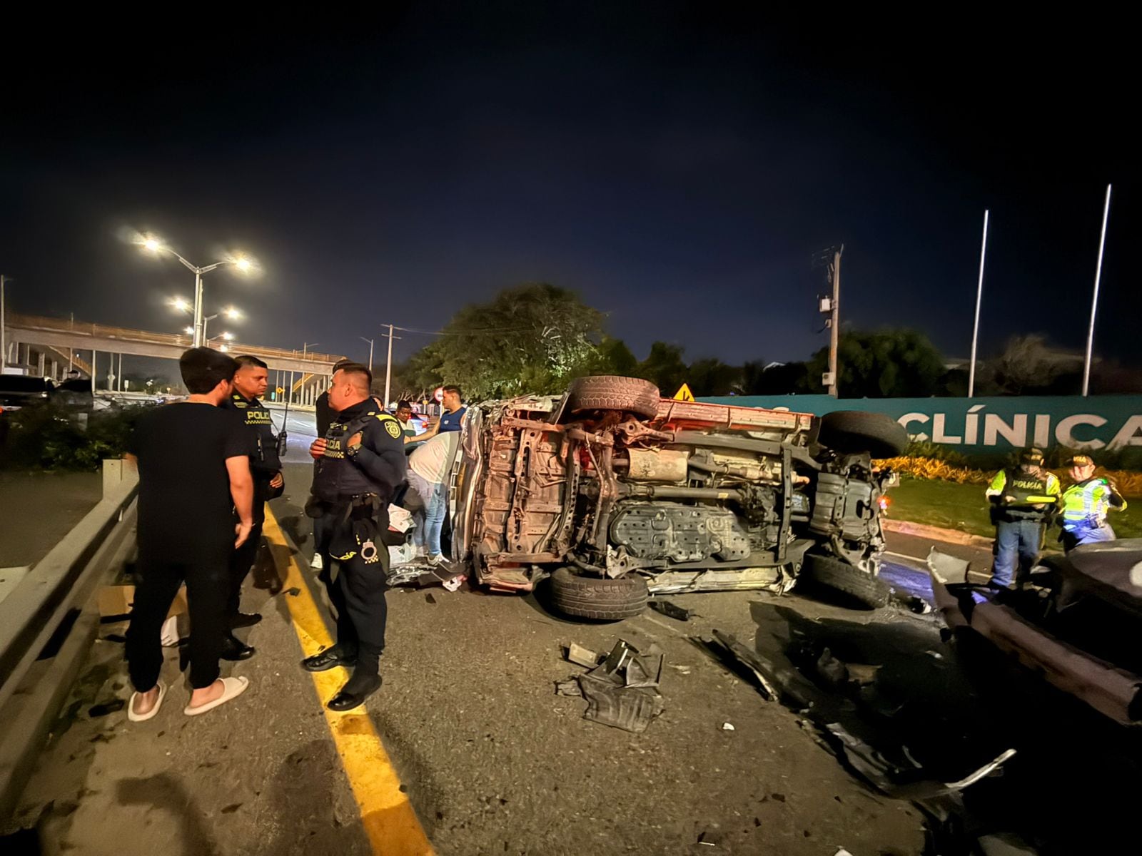 Lugar del accidente en la Vía al Mar.