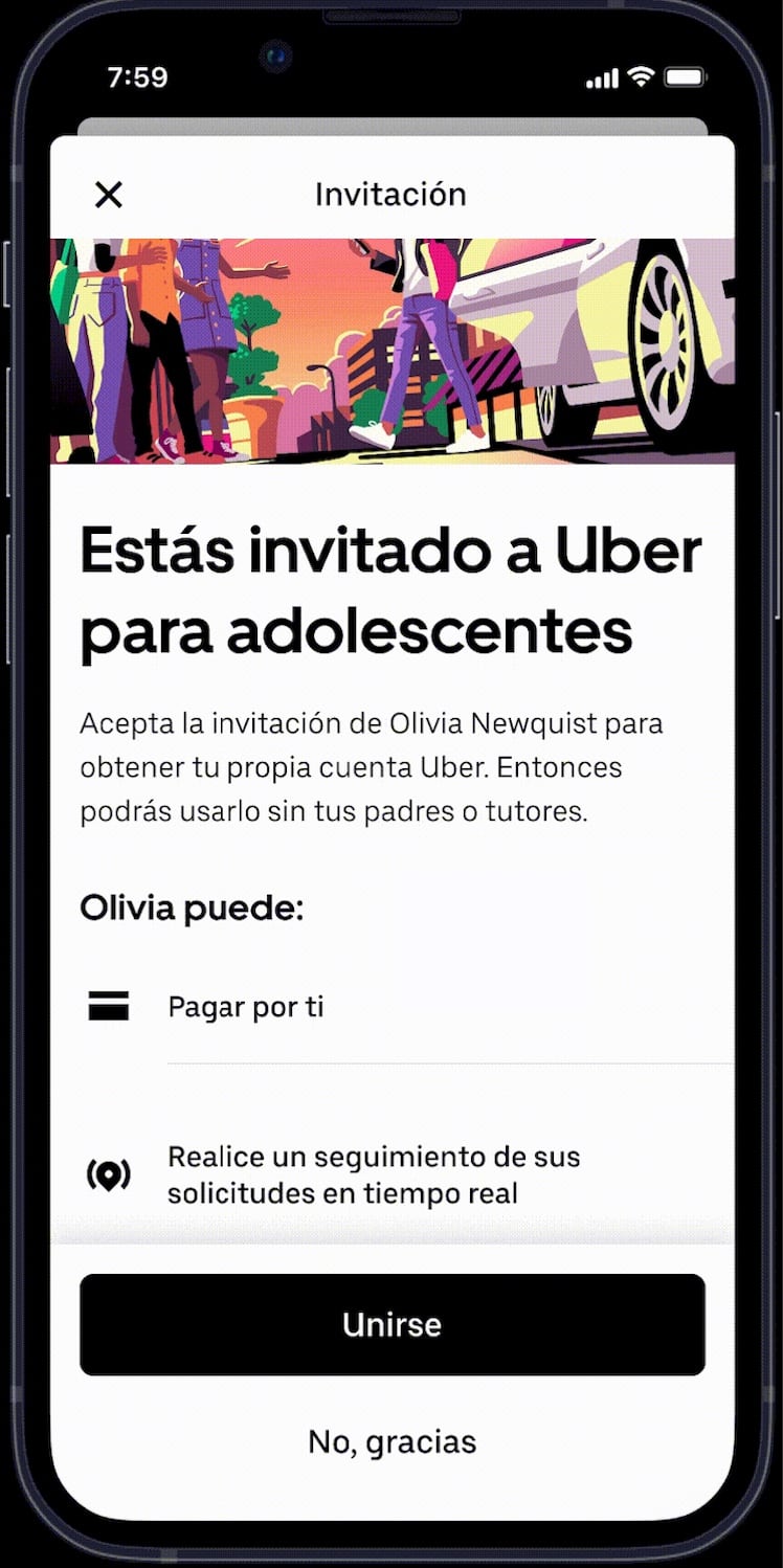La nueva herramienta de Uber Teens busca brindar mayor visibilidad a las familias mediante una transmisión en vivo desde el teléfono del conductor durante determinados recorridos.