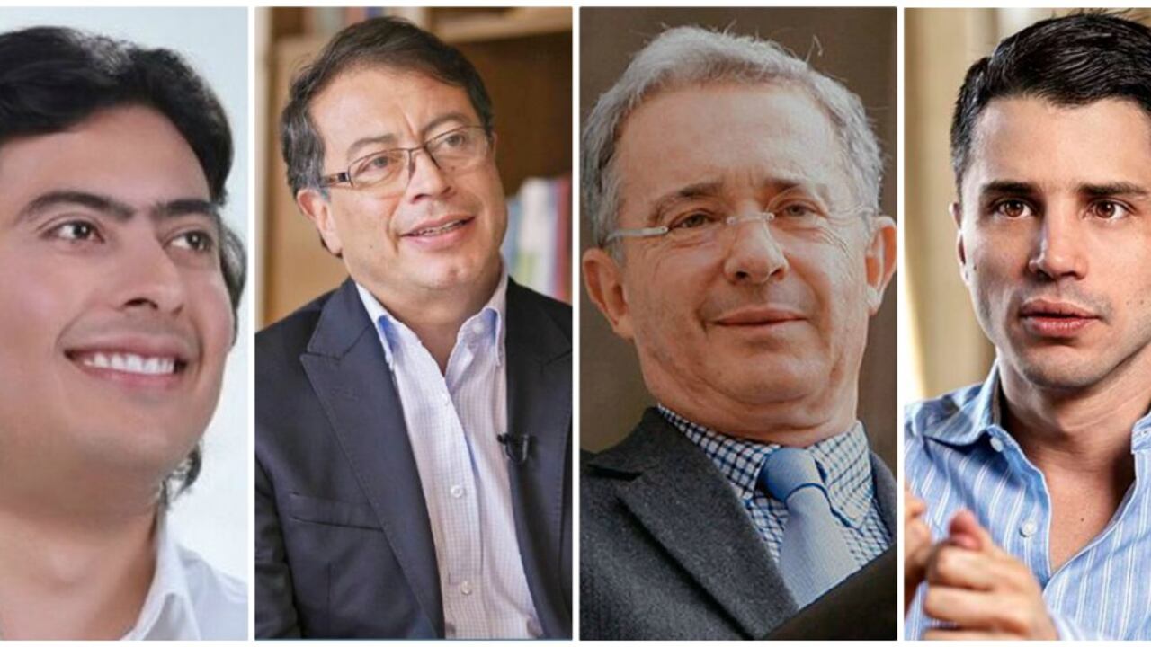 Álvaro Uribe, Gustavo Petro, Nicolás Petro y Tomás Uribe
