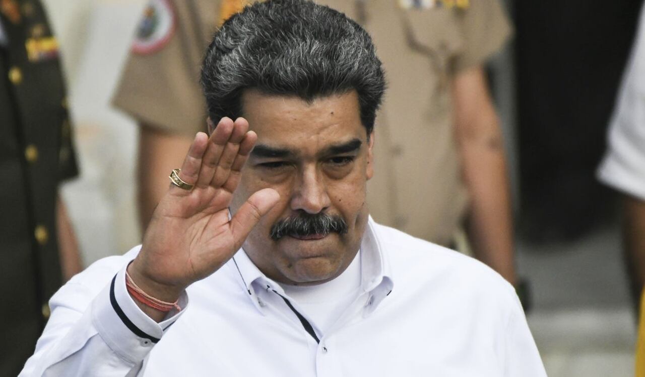 Nicolás Maduro en su reunión con el presidente Gustavo Petro en Venezuela