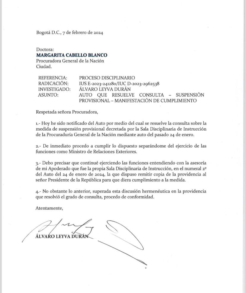 Carta Álvaro Leyva.