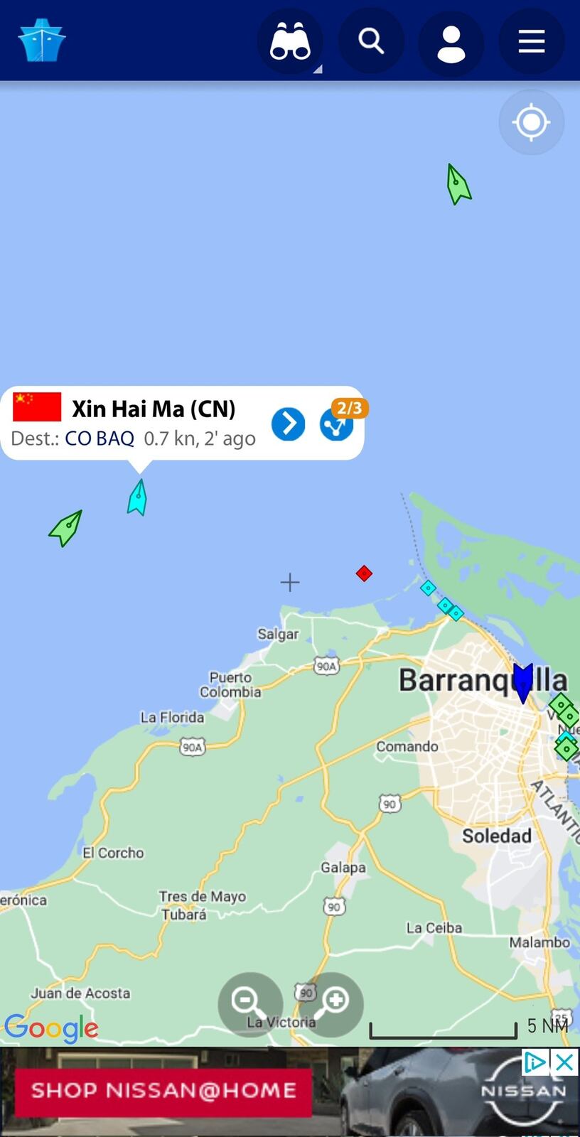 Draga china en territorio atlanticense.