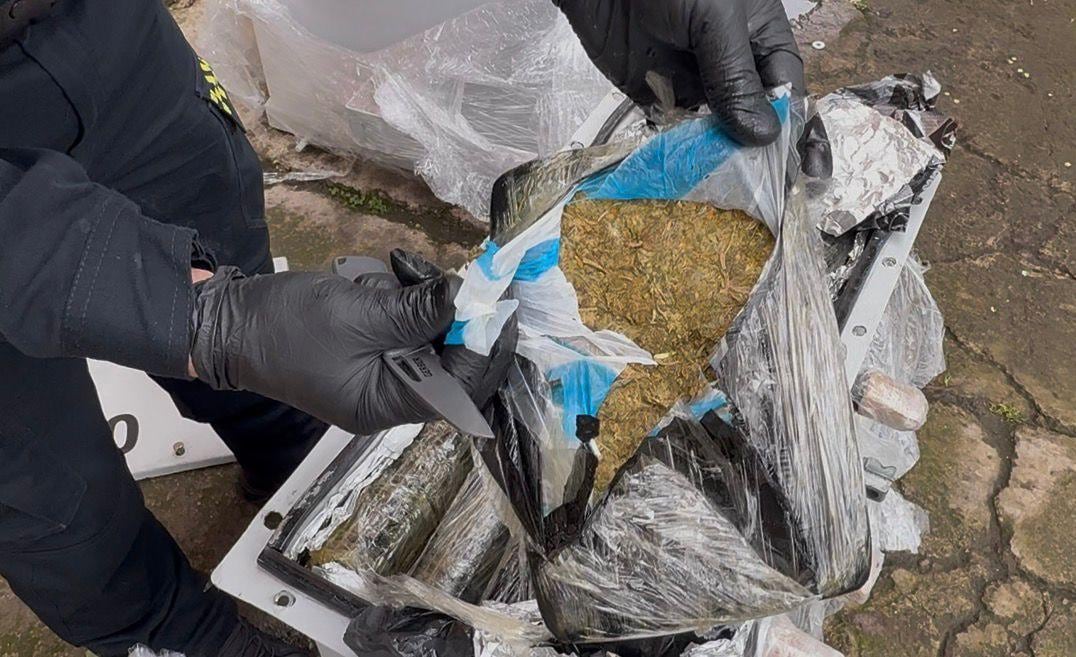 Parte de la marihuana en uno de los transformadores de energía.