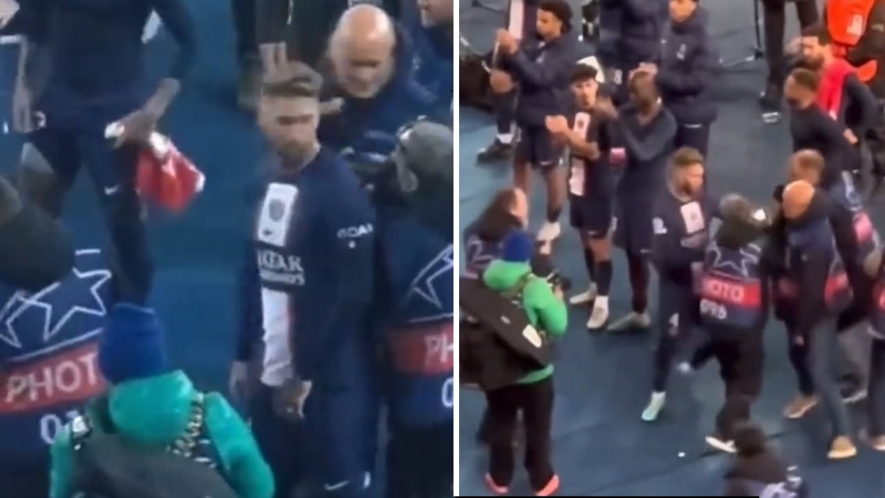 Ramos reaccionó de mala manera contra los fotógrafos de la Champions League