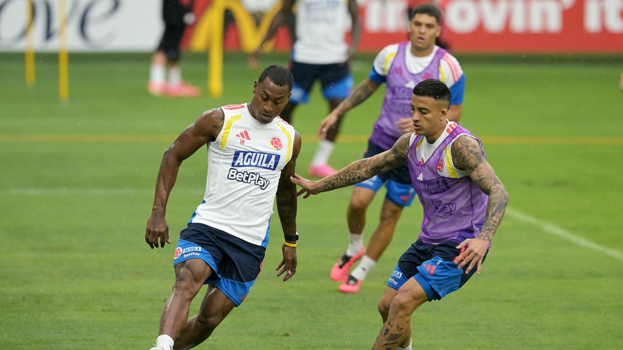 Willer Ditta en un entrenamiento con Kevin Castaño.