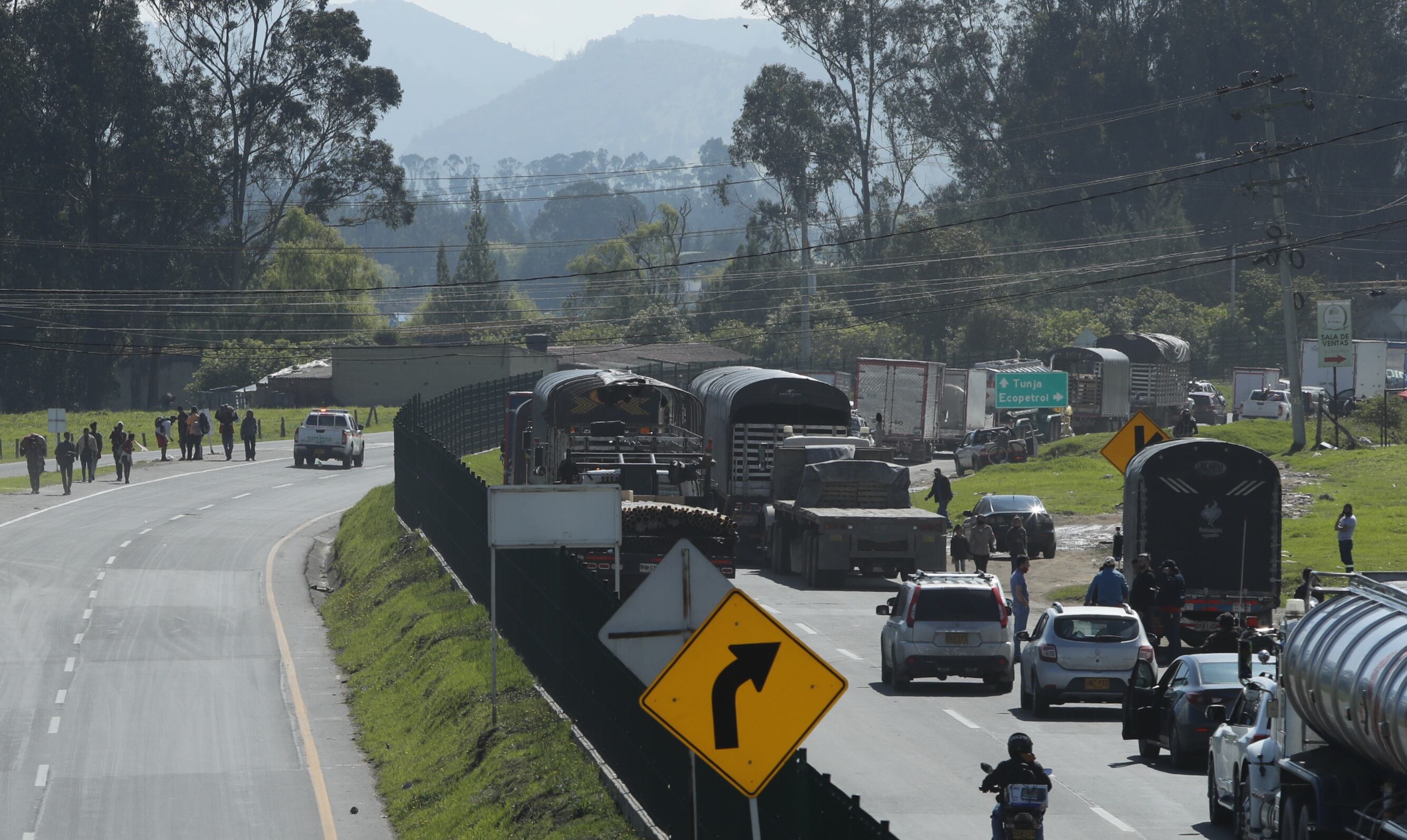 Paro Nacional bloqueos en vías de Cundinamarca Tocancipa