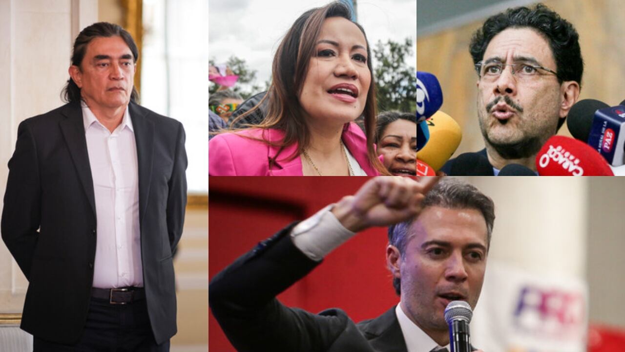 De izquierda a derecha: Gustavo Bolívar, Carolina Corcho, Iván Cepeda y Daniel Quintero.