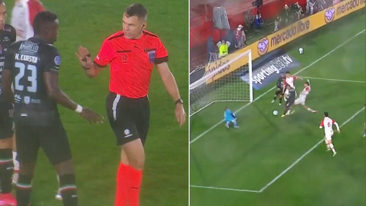 Huracán vs. Once Caldas empezó con polémica en el primer minuto