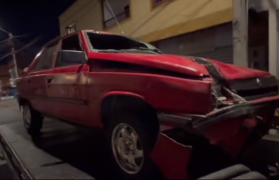 Así quedó el vehículo del acusado responsable del accidente.