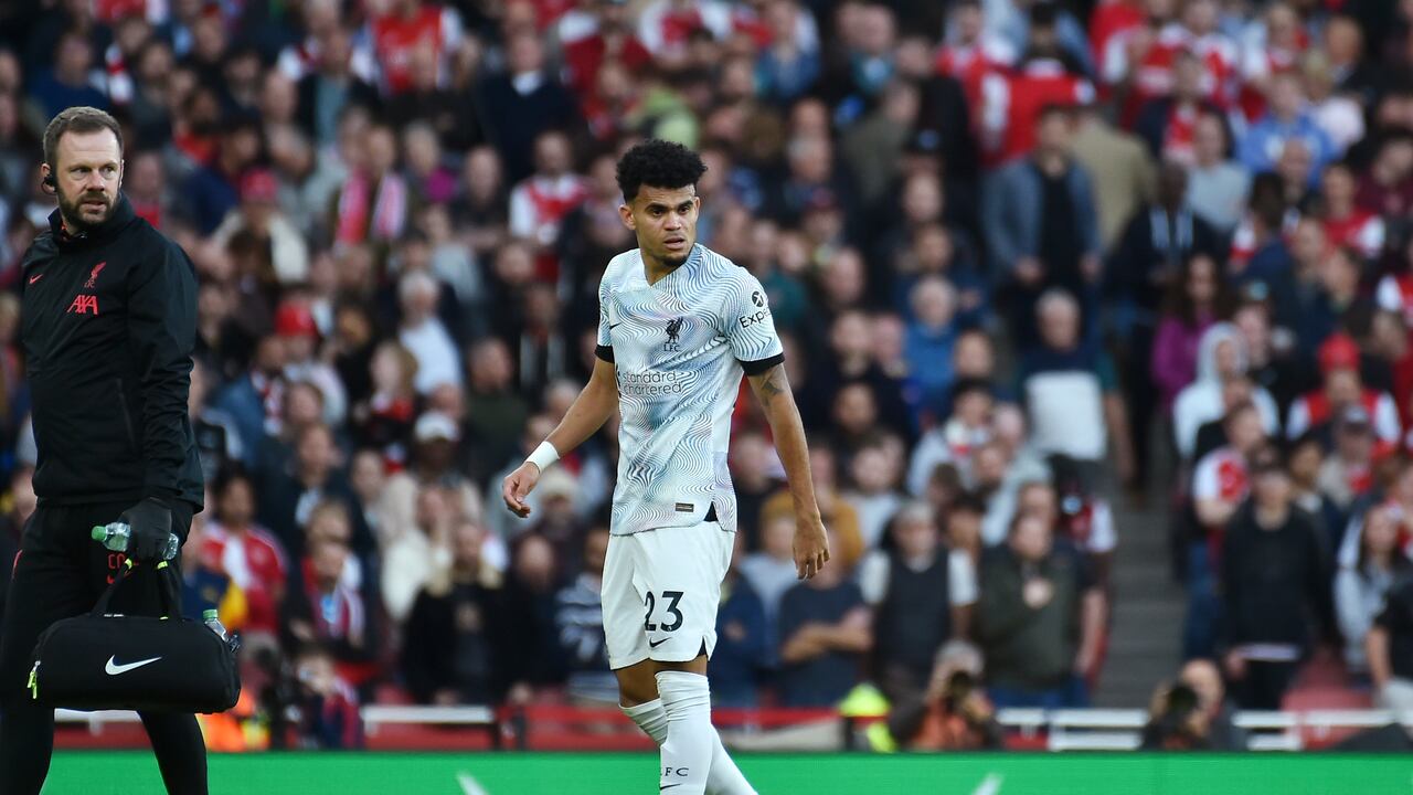 Díaz se retiró en el primer tiempo, luego de un choque contra Thomas Partey