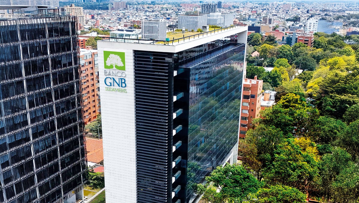 Sede principal del Banco GNB Sudameris en Colombia, símbolo de más de 100 años de solidez, evolución e innovación en el sector financiero, al servicio de millones de clientes y comprometido con el desarrollo económico del país.