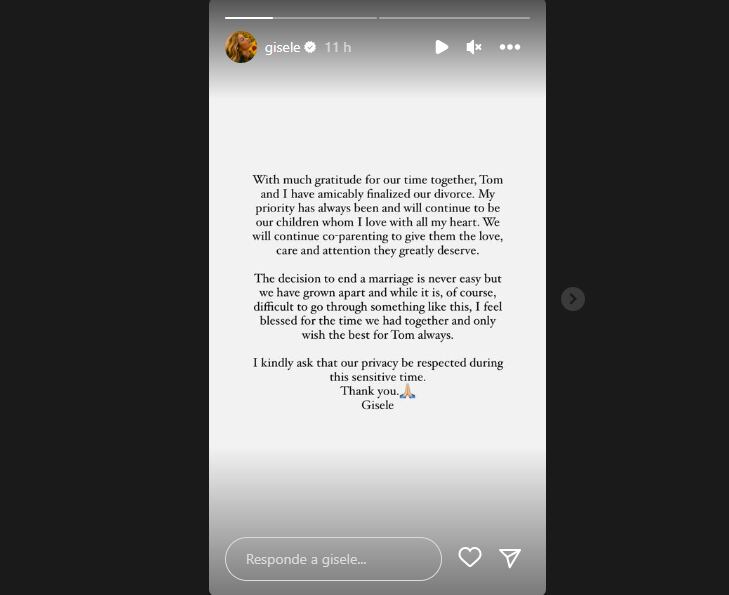 Tom Brady y Gisele Bündchen anuncian su divorcio