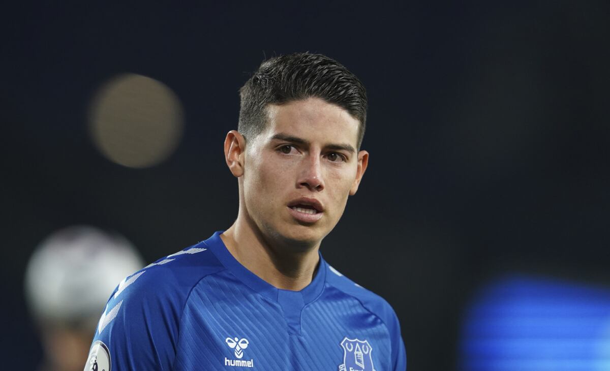 James Rodríguez -  Everton. Foto: AP / Jon Super