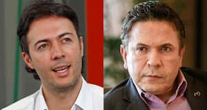 Daniel Quintero, alcalde de Medellín (izq.), consiguió lo que quería: la renuncia del gerente de EPM, Álvaro Rendón (der.).