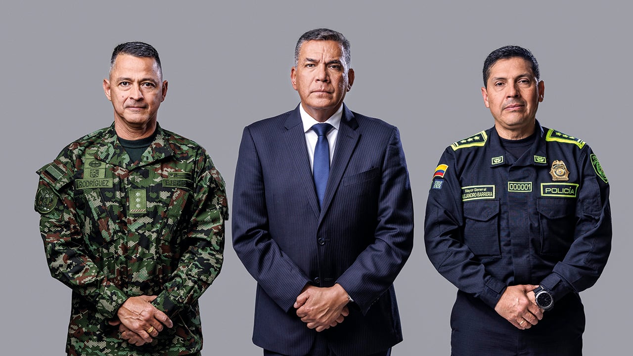General Erick Rodríguez, Jorge Eduardo Mora, Ministro de Defensa y General Jesús Alejandro Barrera.