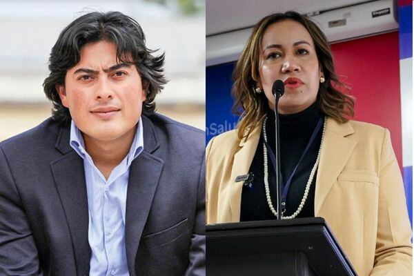 Nicolás Petro y la ministra Carolina Corcho