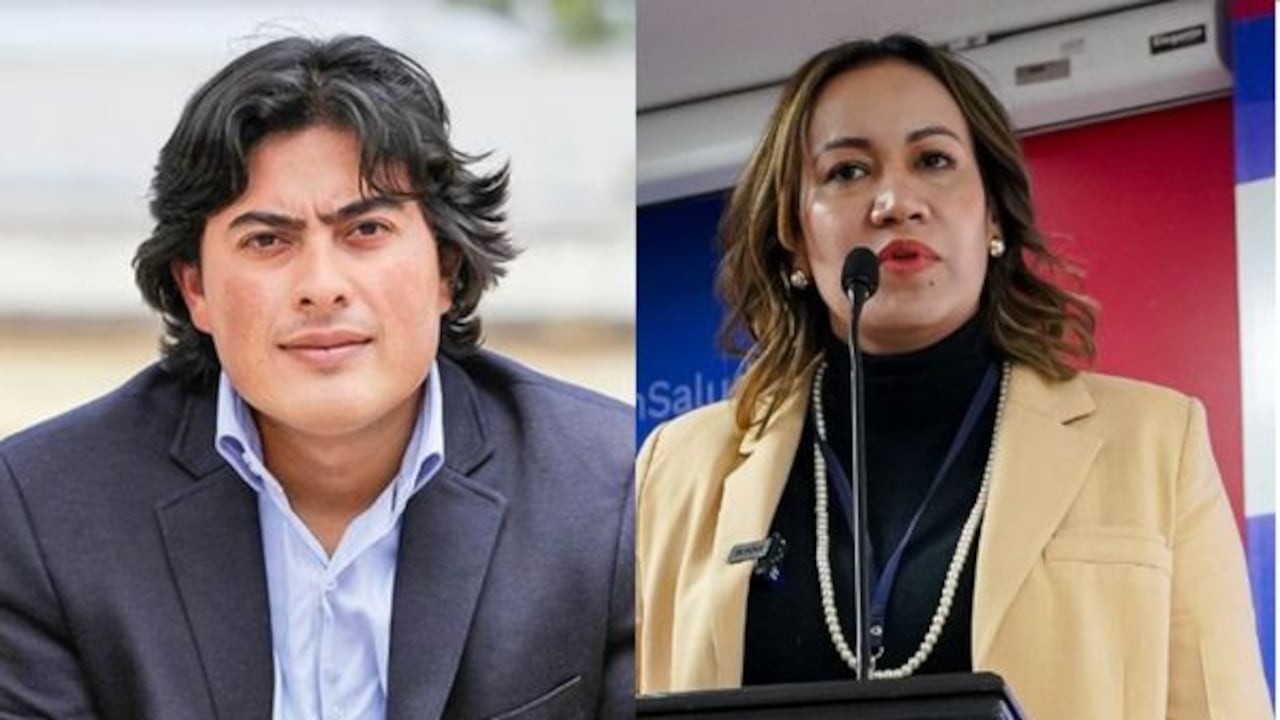 Nicolás Petro y la ministra Carolina Corcho