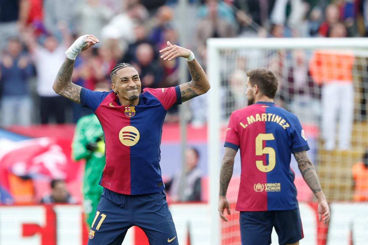 Raphinha, uno de los héroes de Barcelona ante Celta de Vigo.