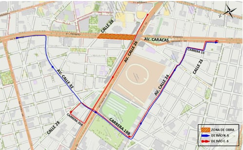 Cierres en la avenida Caracas.