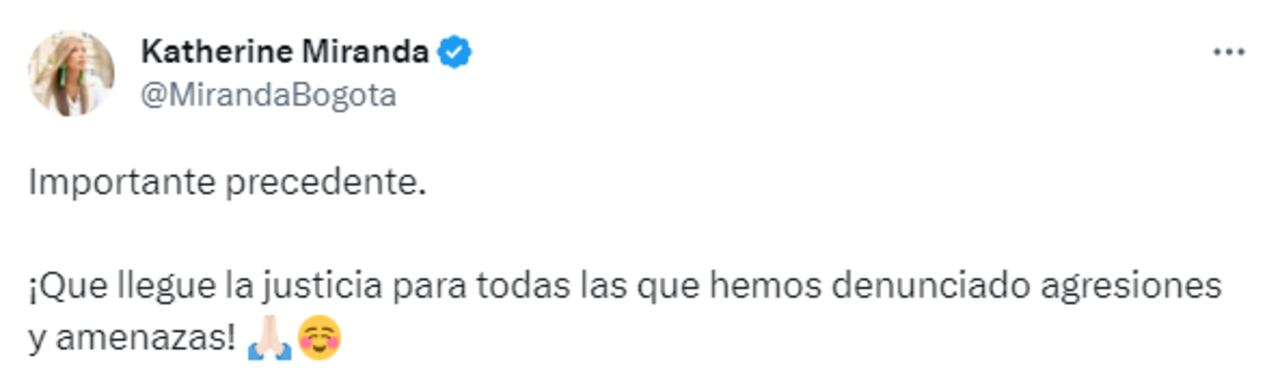 Katherine Miranda se mostró a favor de la decisión.