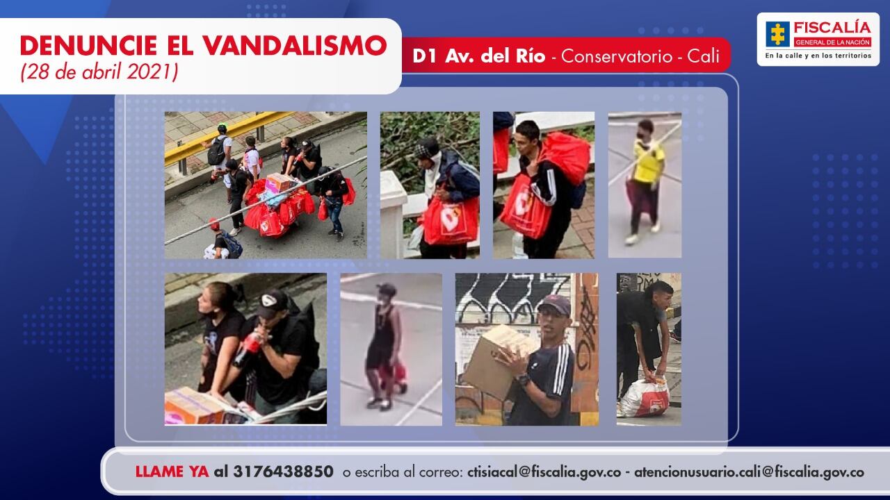 Fiscalía revela cartel se vándalos y saqueadores en Cali, durante el paro del 28 de abril