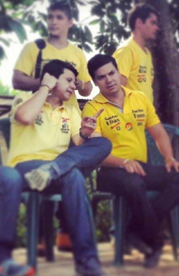 Ñoño Elías y Gabriel Calle en 2010 durante la campaña al Congreso.