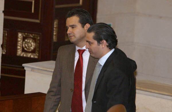 Simón Gaviria y Augusto Posada, sucesor en la presidencia de la Cámara. 
