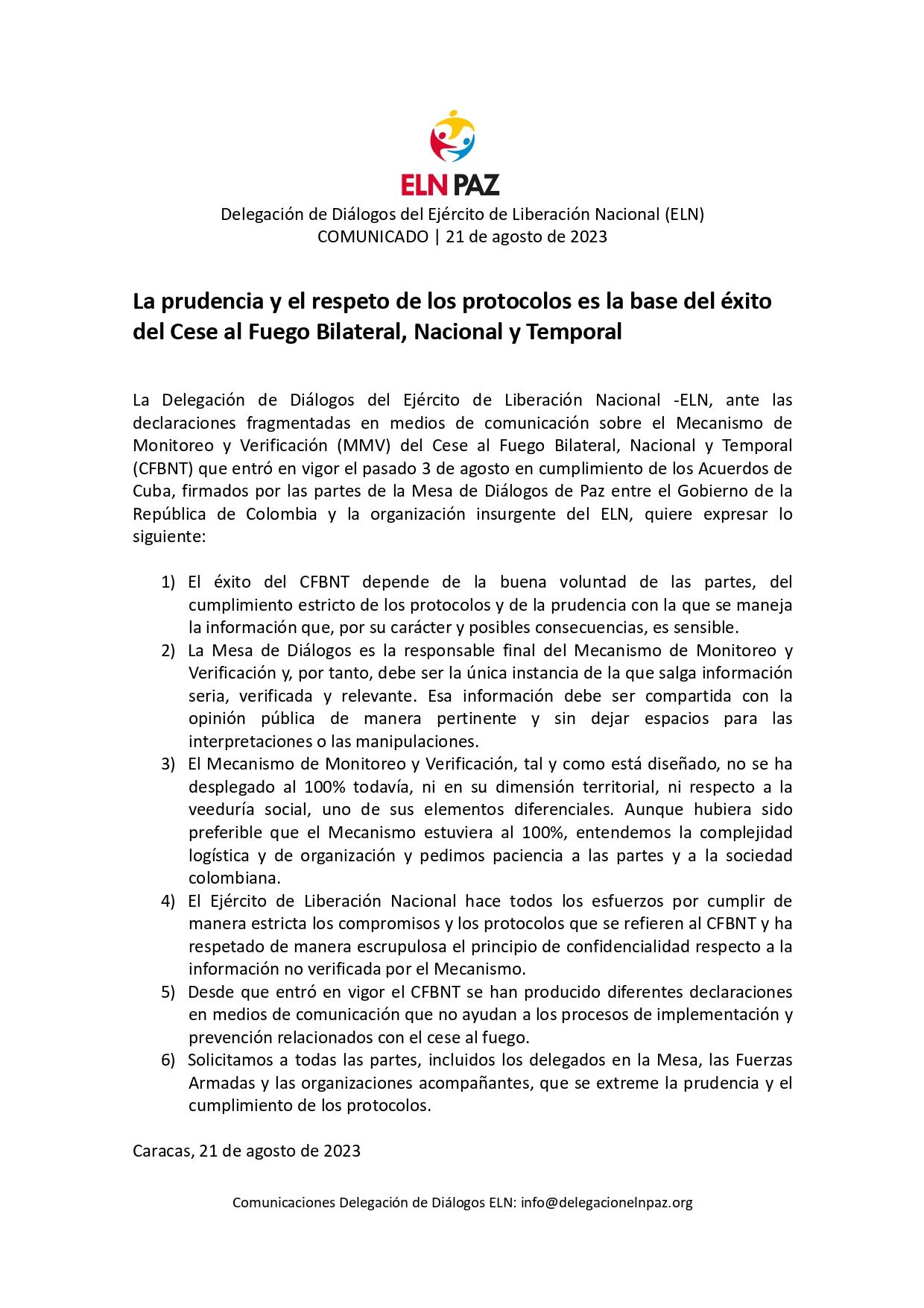 El grupo guerrillero respondió tras el reporte de las violaciones al cese al fuego. Foto: Cortesía