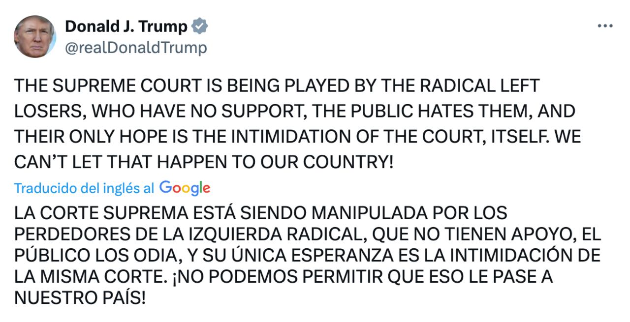 Mensaje emitido por el presidente de los Estados Unidos