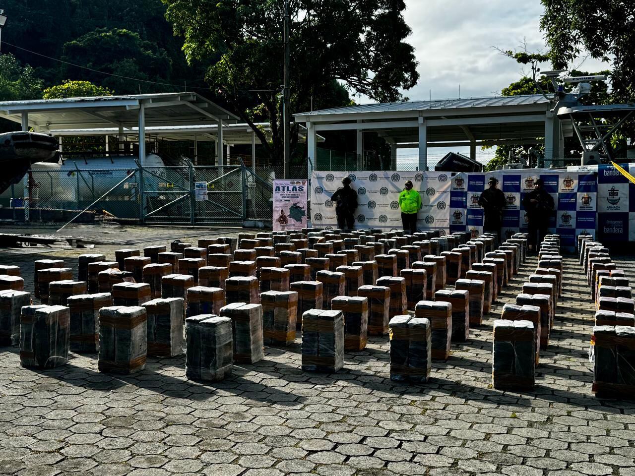 Cocaína decomisada a la mafia en Nariño, según la Policía.
