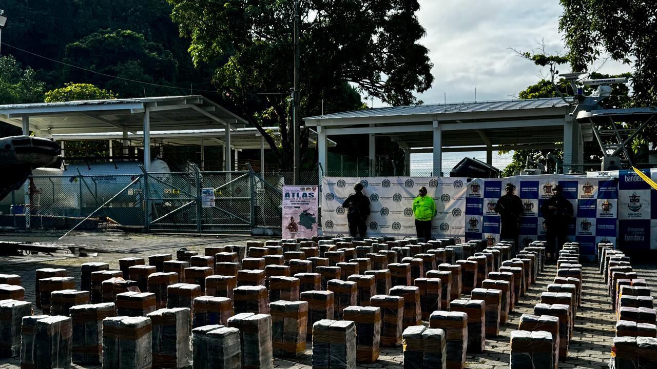 Cocaína decomisada a la mafia en Nariño, según la Policía.