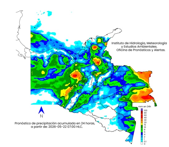 El clima para la noche de este viernes 22 de mayo.