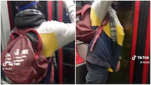 hombre intenta robar extintor en transmilenio