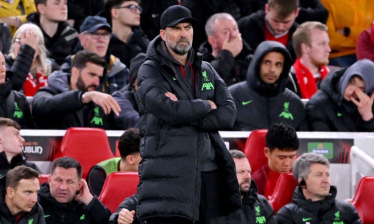 Reacción de Klopp tras tercer gol de Atalanta.