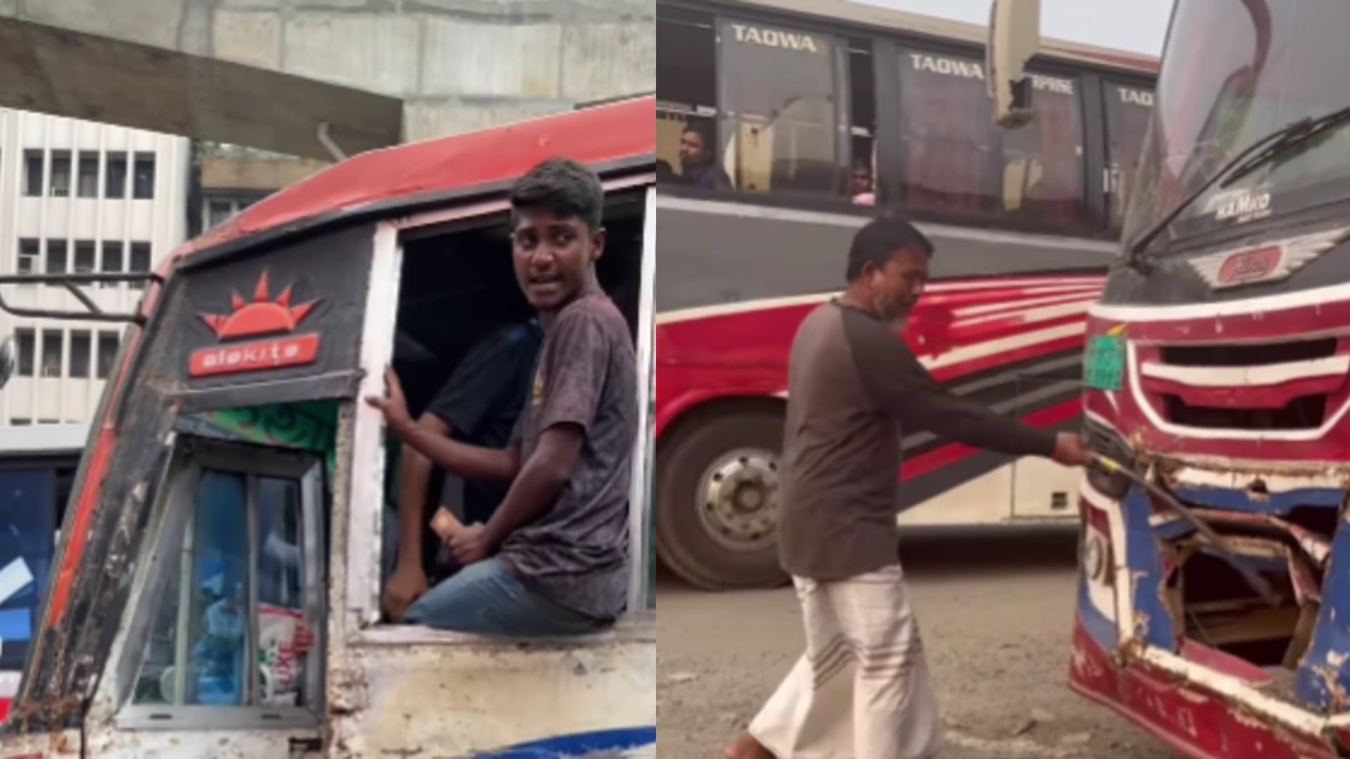 El sistema de transporte en Bangladés incentiva esta tortuosa práctica que afecta a los pasajeros y a los vehículos.