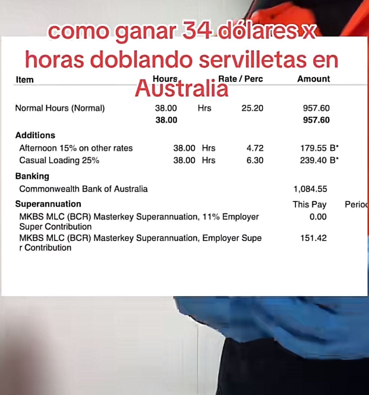 El colombiano mostró comprobante de su pago en australia