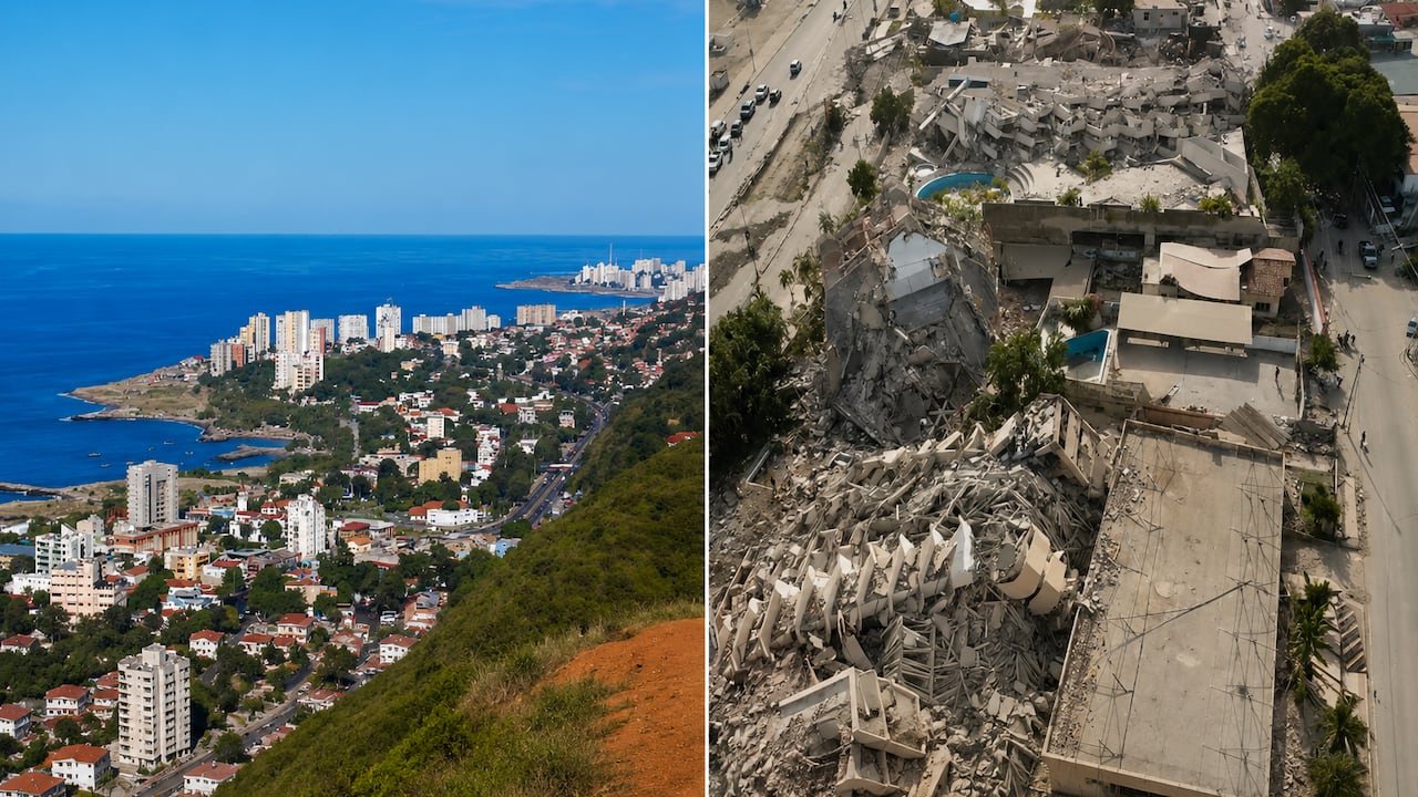 Las imágenes de antes y después del doble terremoto en Macuto, Venezuela, muestran la devastación.