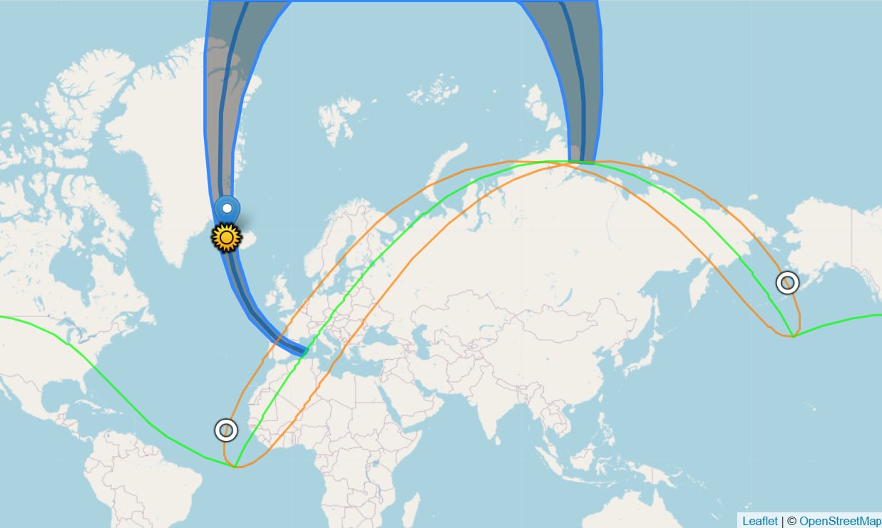 El mapa oficial ubica zonas específicas donde la oscuridad será completa.