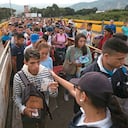 Migrantes venezolanos en Colombia, llegan por el puente internacional Simon Bolivar.
Foto: Esteban Vega la-Rotta.
Febrero 8 de 2018