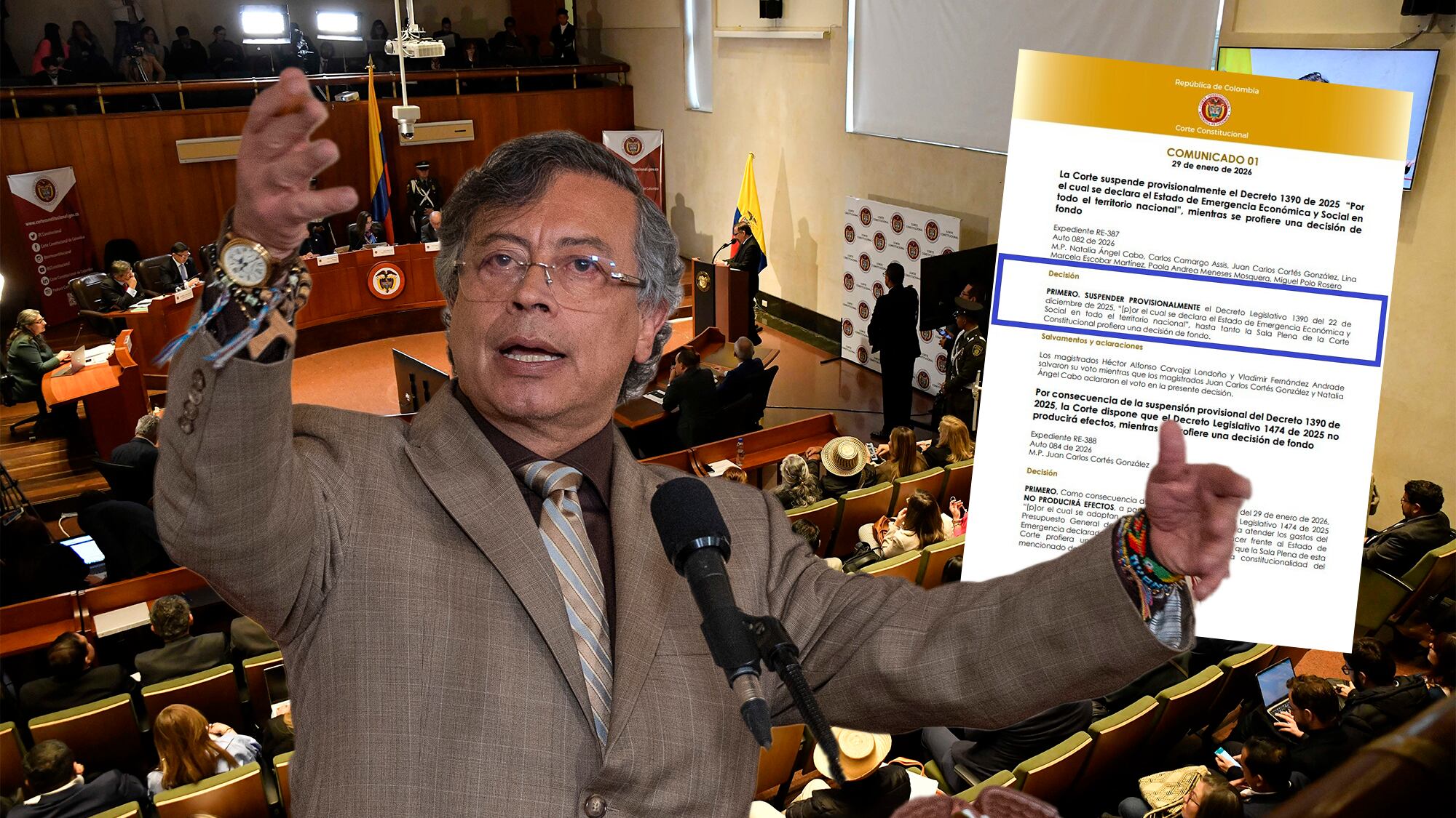 Gustavo Petro comunicado de la emergencia