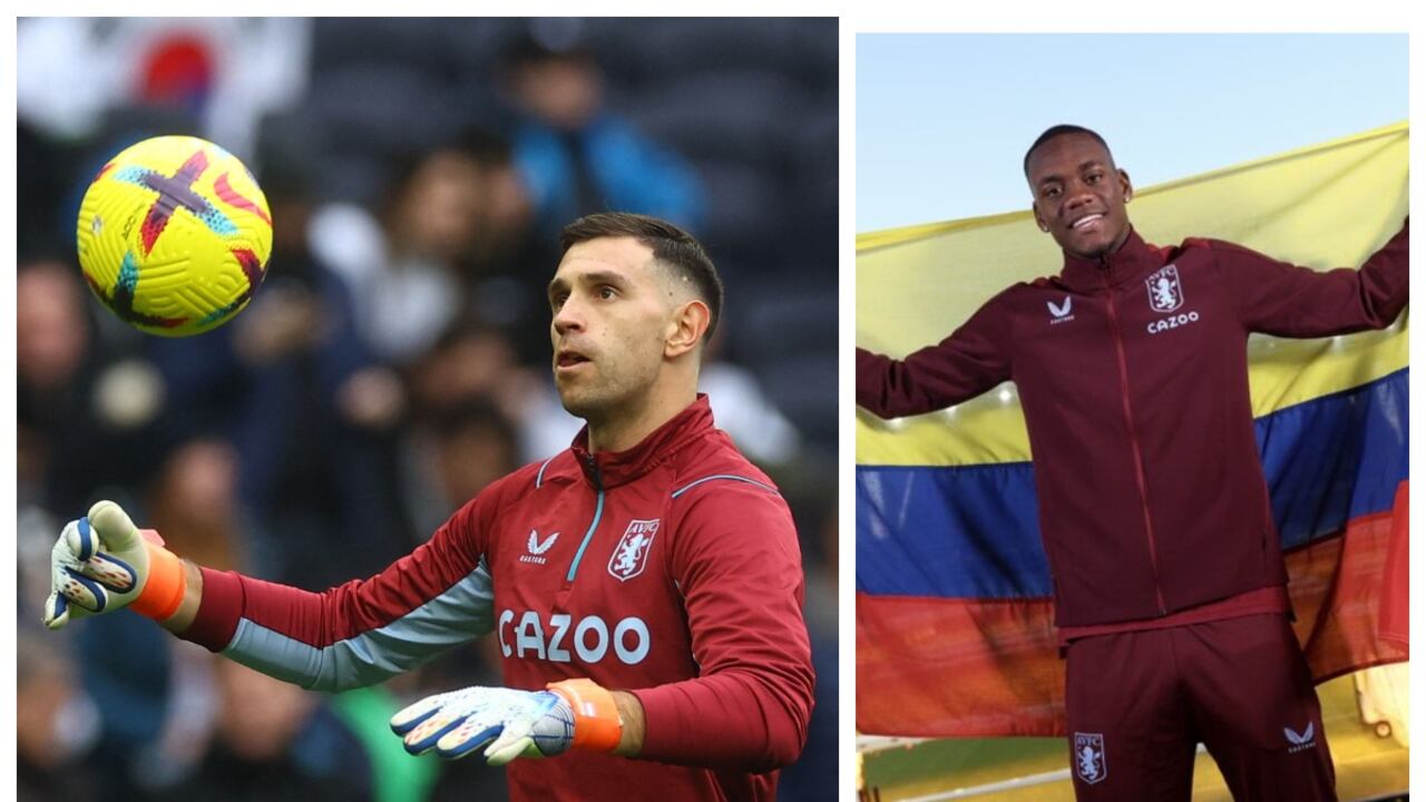 Dibu Martínez y Jhon Jader Durán compañeros en el Aston Villa Football Club