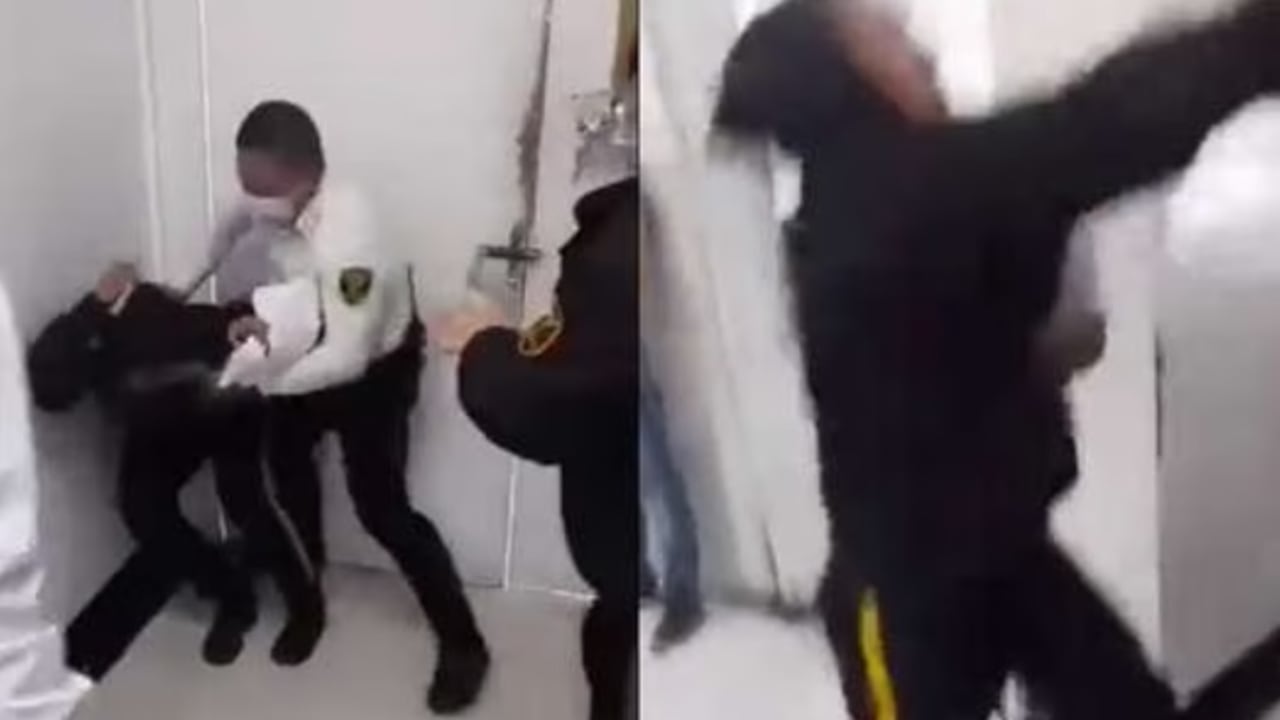 Vigilante y paciente protagonizaron pelea en el hospital Simón Bolívar de Bogotá.